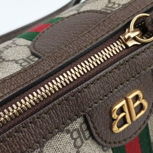 Pre-owned Balenciaga The Hacker Project Boston Beige x Brown PVC coated canvas×Leather 524532 shoulderbag | stylenewstar