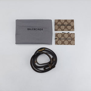 Pre-owned Balenciaga The Hacker Project Boston Beige x Brown PVC coated canvas×Leather 524532 shoulderbag | stylenewstar