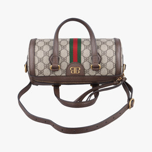Pre-owned Balenciaga The Hacker Project Boston Beige x Brown PVC coated canvas×Leather 524532 shoulderbag | stylenewstar