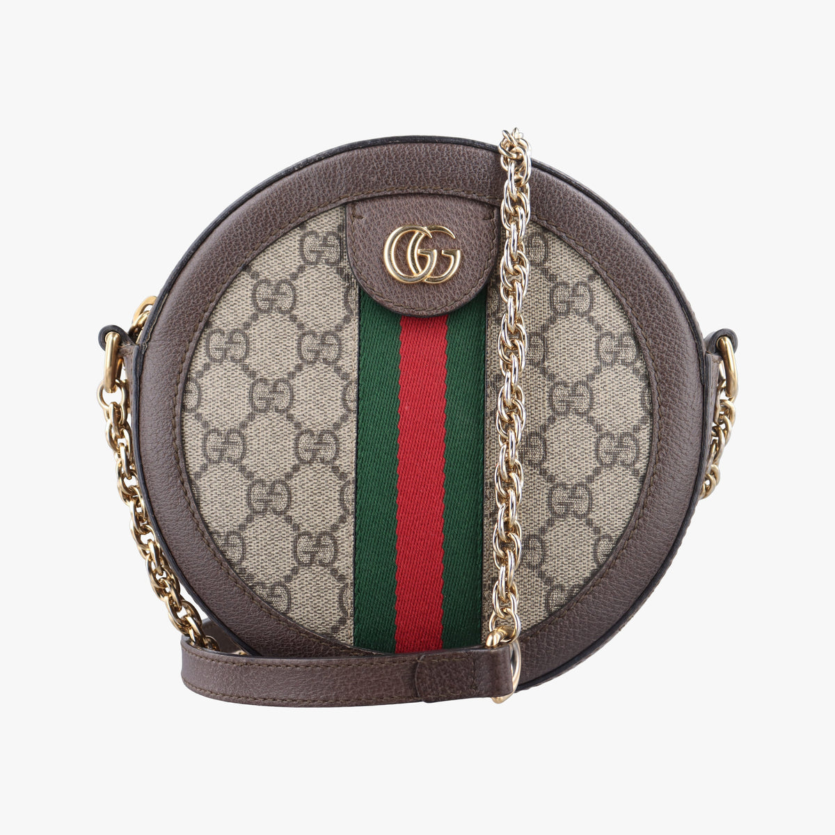 Pre-owned Gucci Ophidia Brown×beige PVC coated canvas×Leather 550618 shoulderbag | stylenewstar