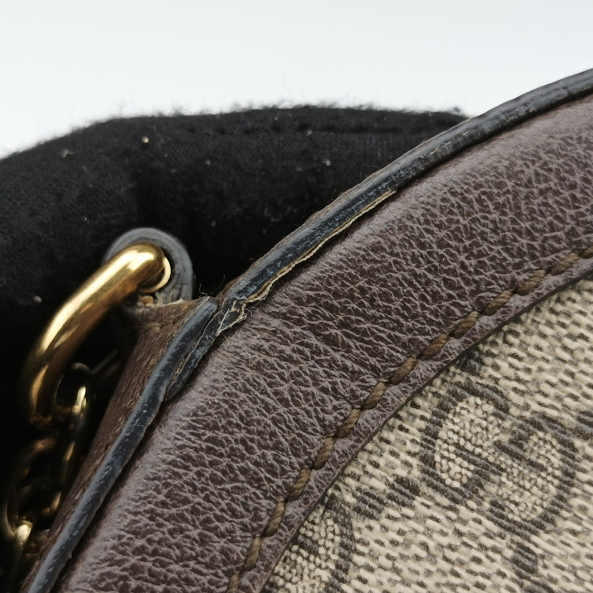 Pre-owned Gucci Ophidia Brown×beige PVC coated canvas×Leather 550618 shoulderbag | stylenewstar