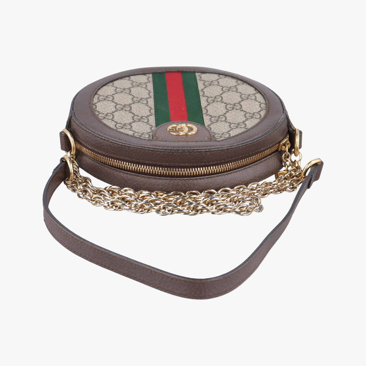Pre-owned Gucci Ophidia Brown×beige PVC coated canvas×Leather 550618 shoulderbag | stylenewstar