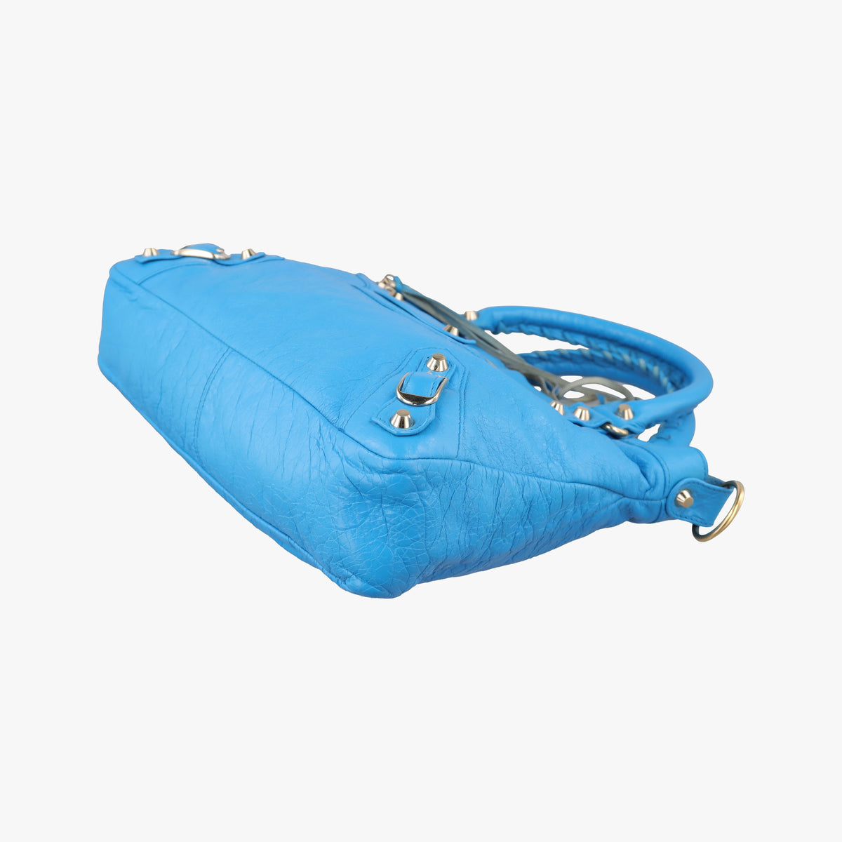 Pre-owned Balenciaga The Town Blue lambskin  shoulderbag | stylenewstar