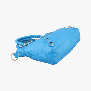 Pre-owned Balenciaga The Town Blue lambskin  shoulderbag | stylenewstar