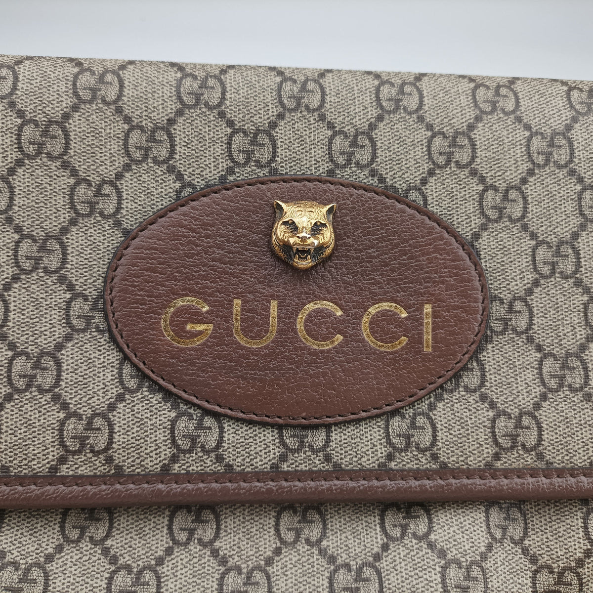 Pre-owned Gucci NEO VINTAGE GG Supreme Beige×Brown PVC coated canvas 495654 crossbodybag | stylenewstar