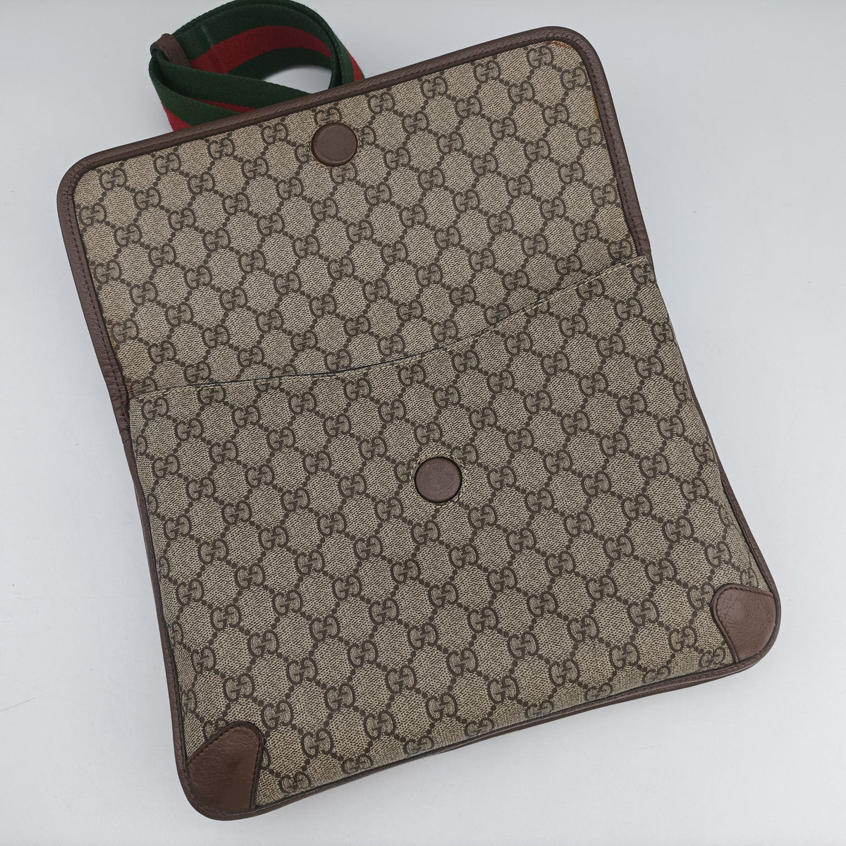 Pre-owned Gucci NEO VINTAGE GG Supreme Beige×Brown PVC coated canvas 495654 crossbodybag | stylenewstar