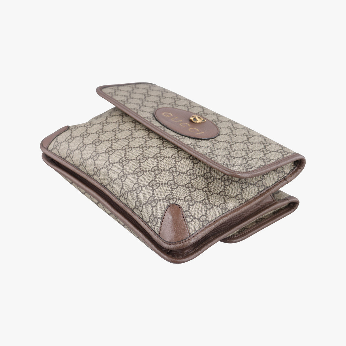 Pre-owned Gucci NEO VINTAGE GG Supreme Beige×Brown PVC coated canvas 495654 crossbodybag | stylenewstar