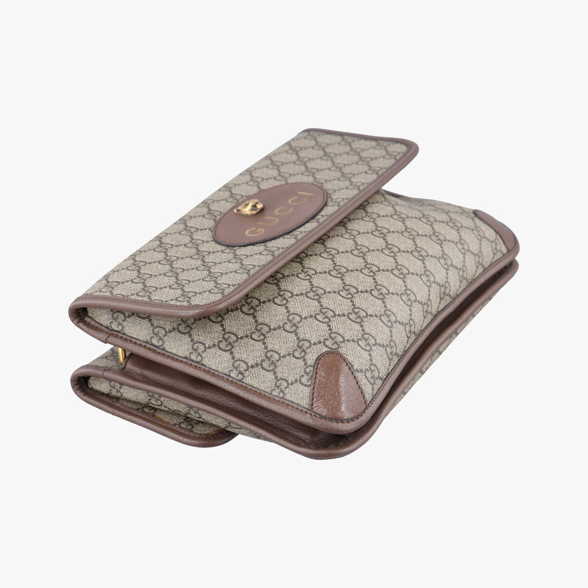 Pre-owned Gucci NEO VINTAGE GG Supreme Beige×Brown PVC coated canvas 495654 crossbodybag | stylenewstar