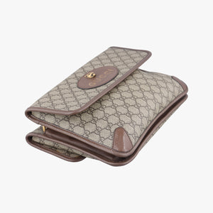 Pre-owned Gucci NEO VINTAGE GG Supreme Beige×Brown PVC coated canvas 495654 crossbodybag | stylenewstar