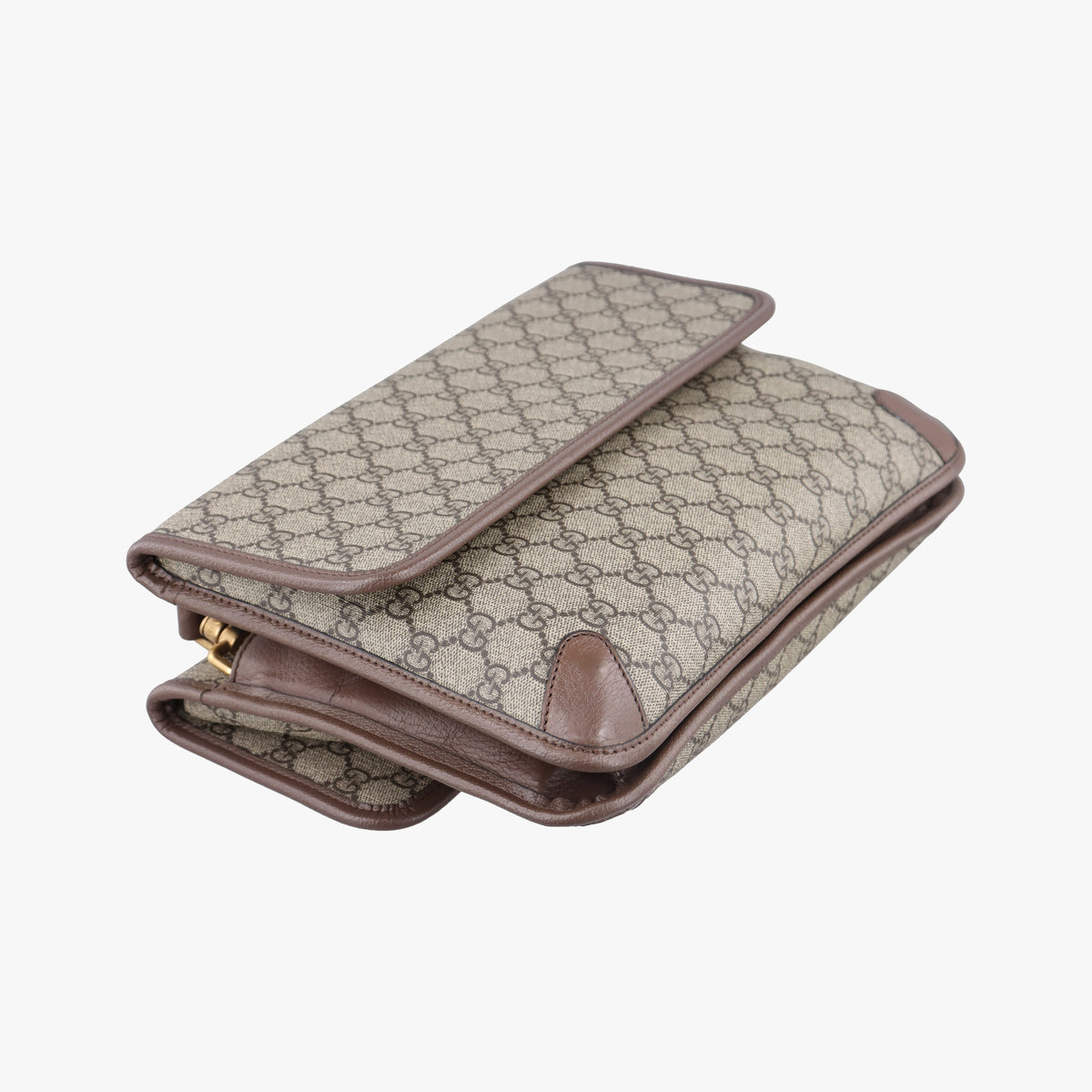 Pre-owned Gucci NEO VINTAGE GG Supreme Beige×Brown PVC coated canvas 495654 crossbodybag | stylenewstar
