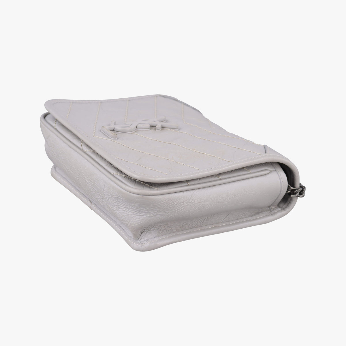Pre-owned Yves Saint Laurent Niki Grey Leather 583108 shoulderbag | stylenewstar