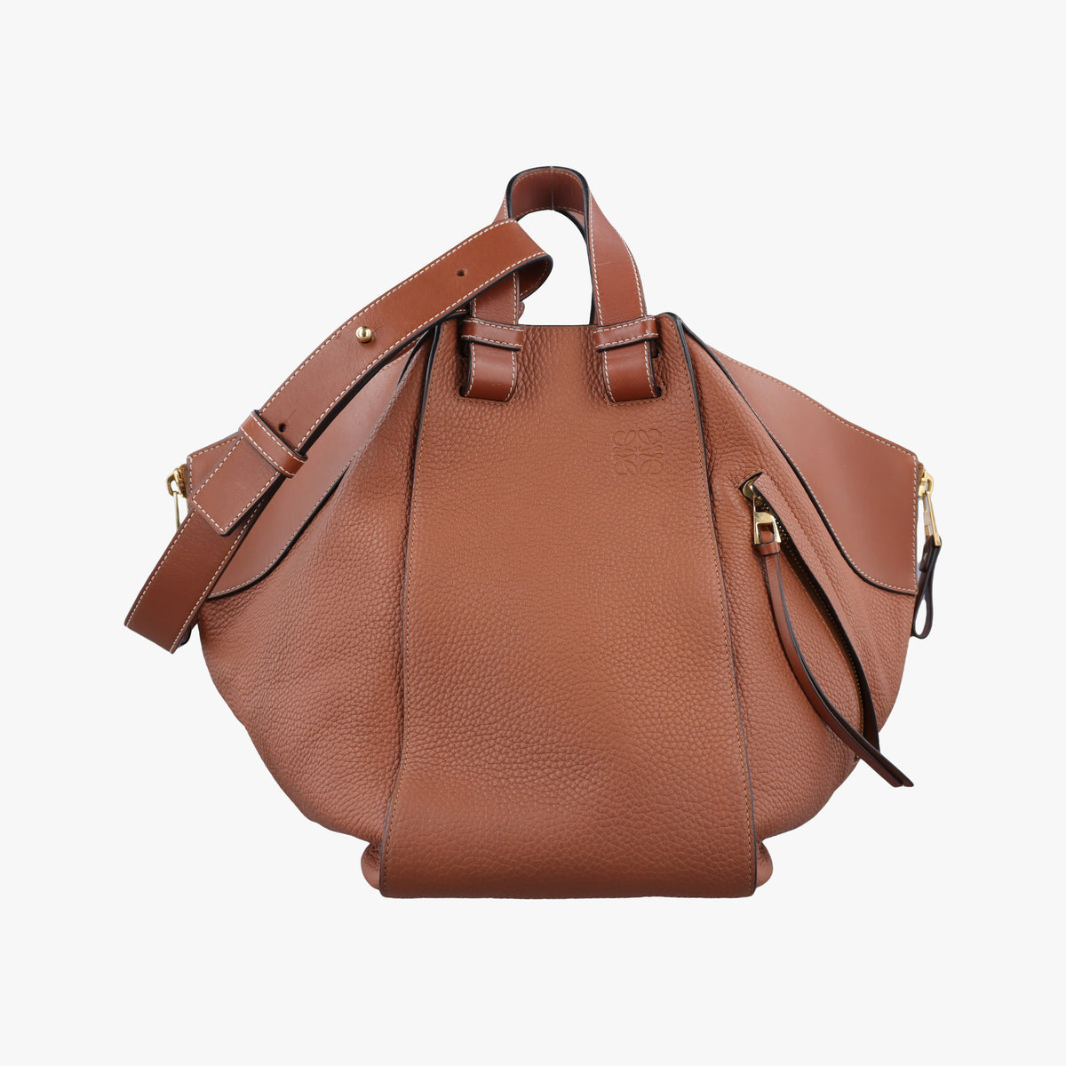 Pre-owned Loewe Hammock Brown Leather  shoulderbag | stylenewstar