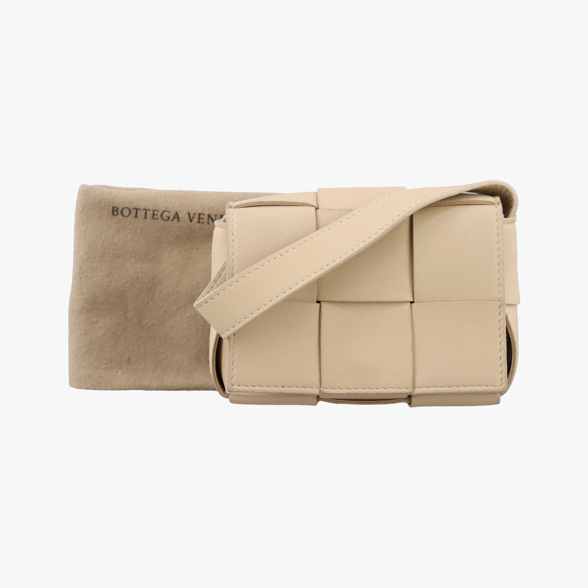 Secondhand Bottega Veneta candy cassette Beige lambskin  shoulderbag | stylenewstar