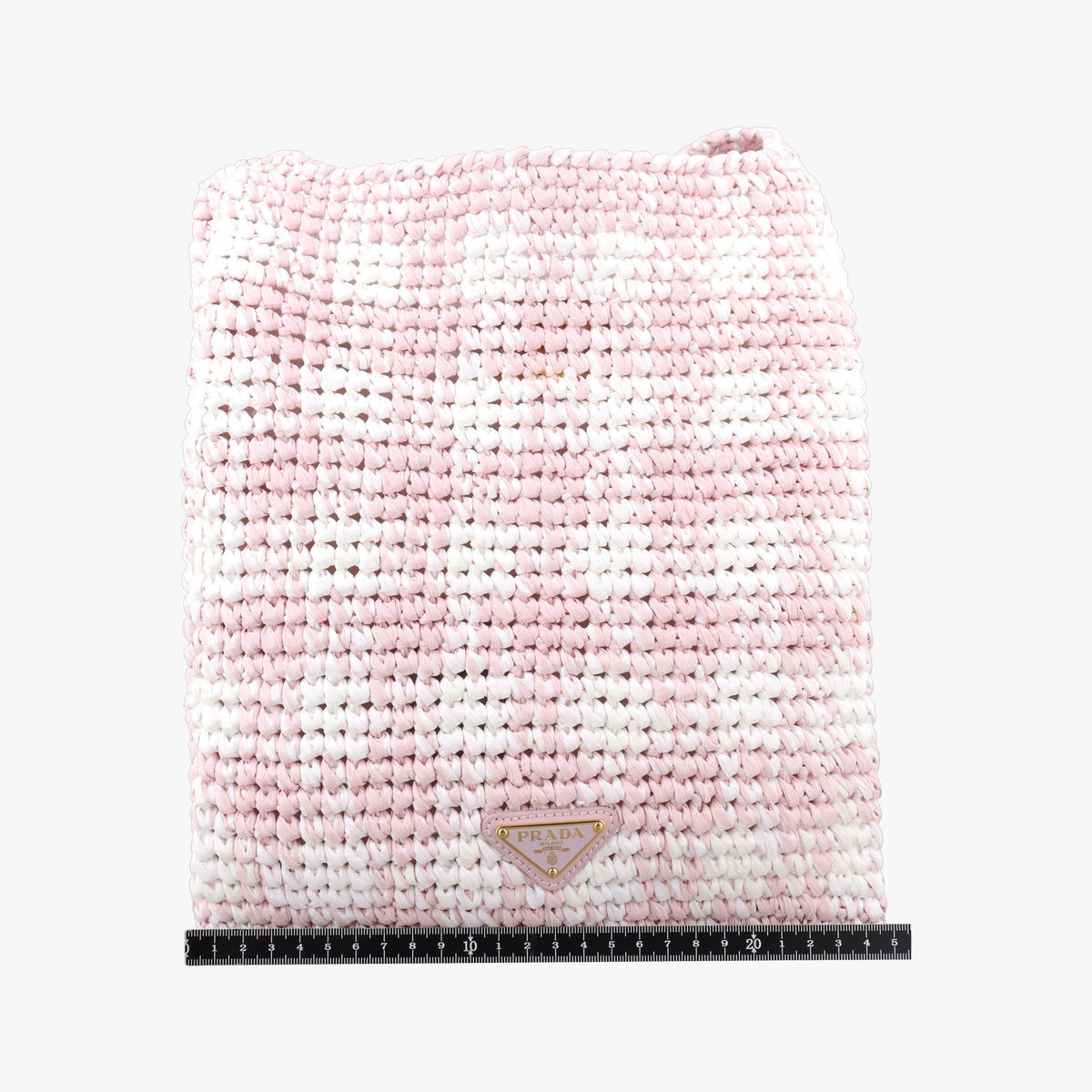 Secondhand Prada Effect Crochet Pink Raffia  shoulderbag | stylenewstar