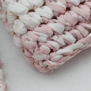 Secondhand Prada Effect Crochet Pink Raffia  shoulderbag | stylenewstar