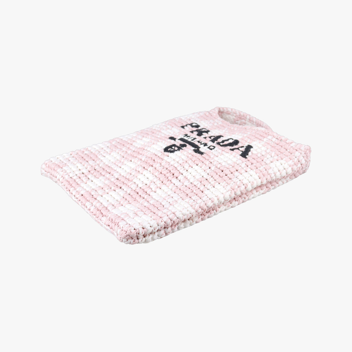 Secondhand Prada Effect Crochet Pink Raffia  shoulderbag | stylenewstar