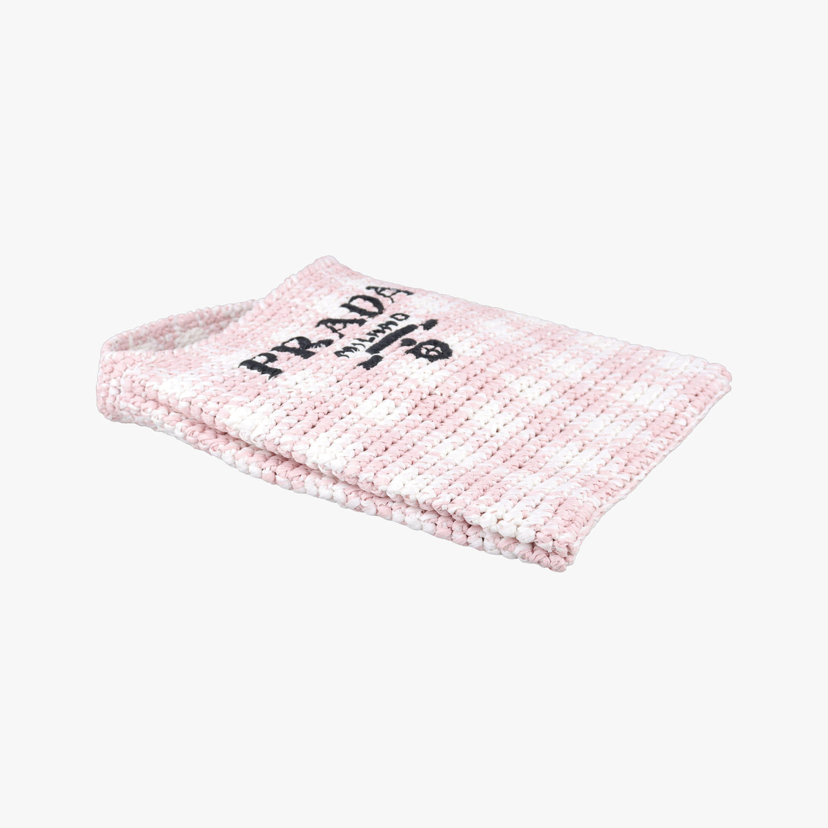 Secondhand Prada Effect Crochet Pink Raffia  shoulderbag | stylenewstar