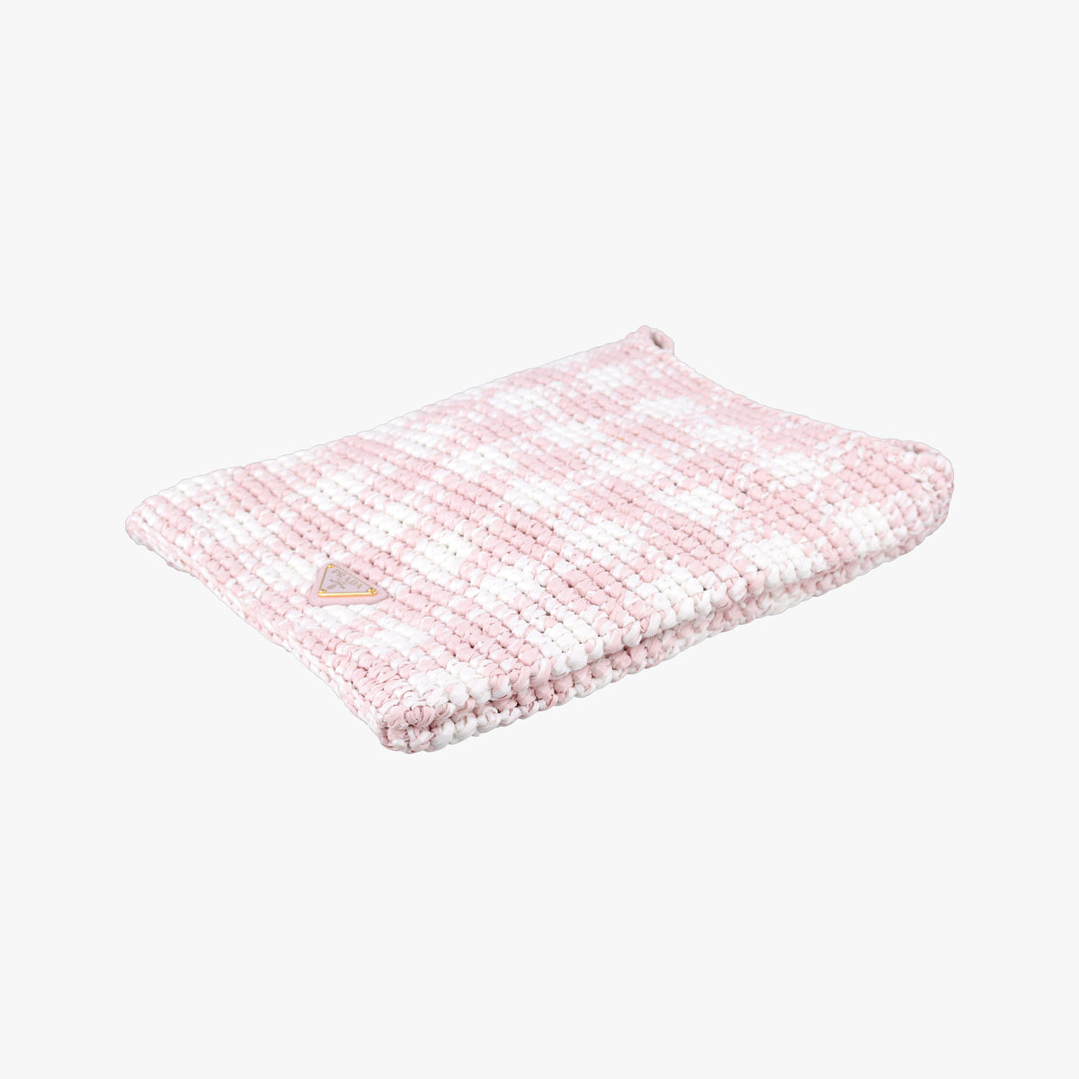 Secondhand Prada Effect Crochet Pink Raffia  shoulderbag | stylenewstar