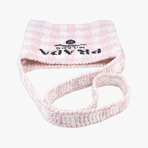 Secondhand Prada Effect Crochet Pink Raffia  shoulderbag | stylenewstar