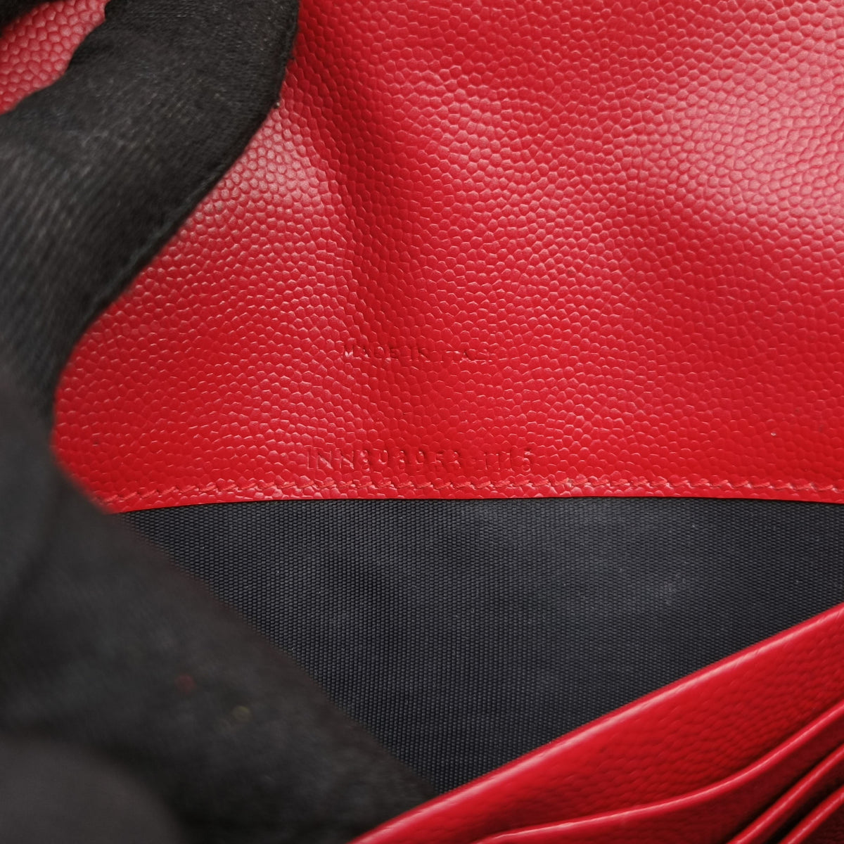 Vintage Yves Saint Laurent MONOGRAM Red Caviar Skin 393953 shoulderbag | stylenewstar