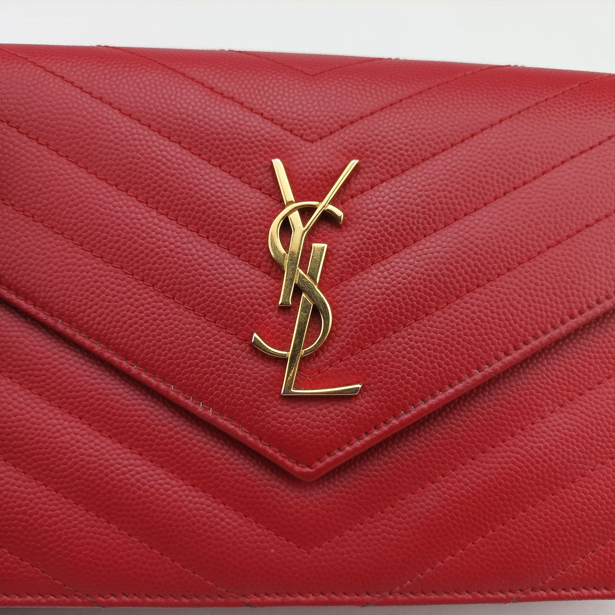 Vintage Yves Saint Laurent MONOGRAM Red Caviar Skin 393953 shoulderbag | stylenewstar