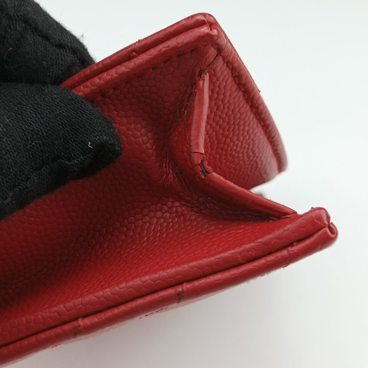 Vintage Yves Saint Laurent MONOGRAM Red Caviar Skin 393953 shoulderbag | stylenewstar