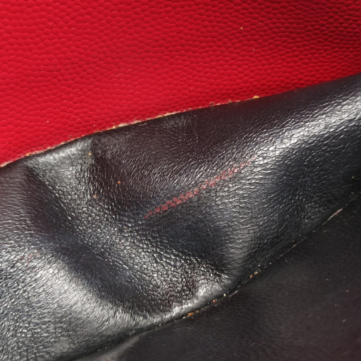 Vintage Yves Saint Laurent MONOGRAM Red Caviar Skin 393953 shoulderbag | stylenewstar