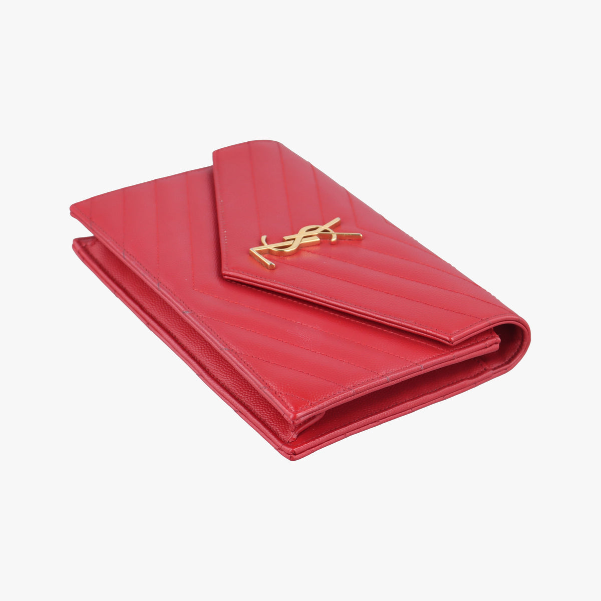 Vintage Yves Saint Laurent MONOGRAM Red Caviar Skin 393953 shoulderbag | stylenewstar