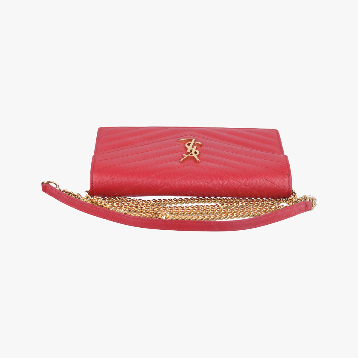 Vintage Yves Saint Laurent MONOGRAM Red Caviar Skin 393953 shoulderbag | stylenewstar
