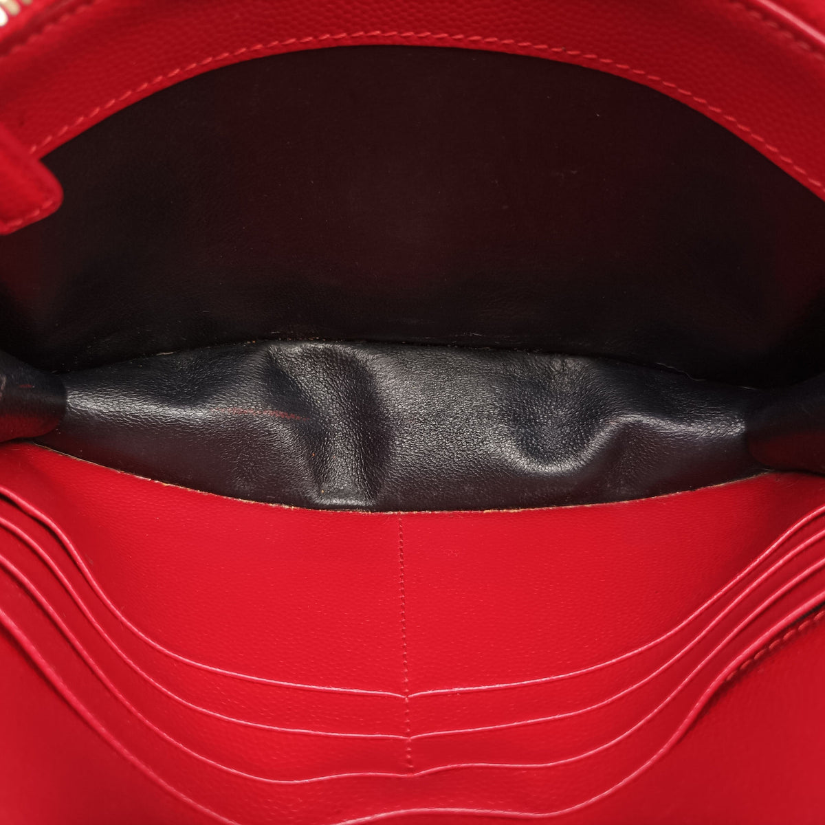 Vintage Yves Saint Laurent MONOGRAM Red Caviar Skin 393953 shoulderbag | stylenewstar