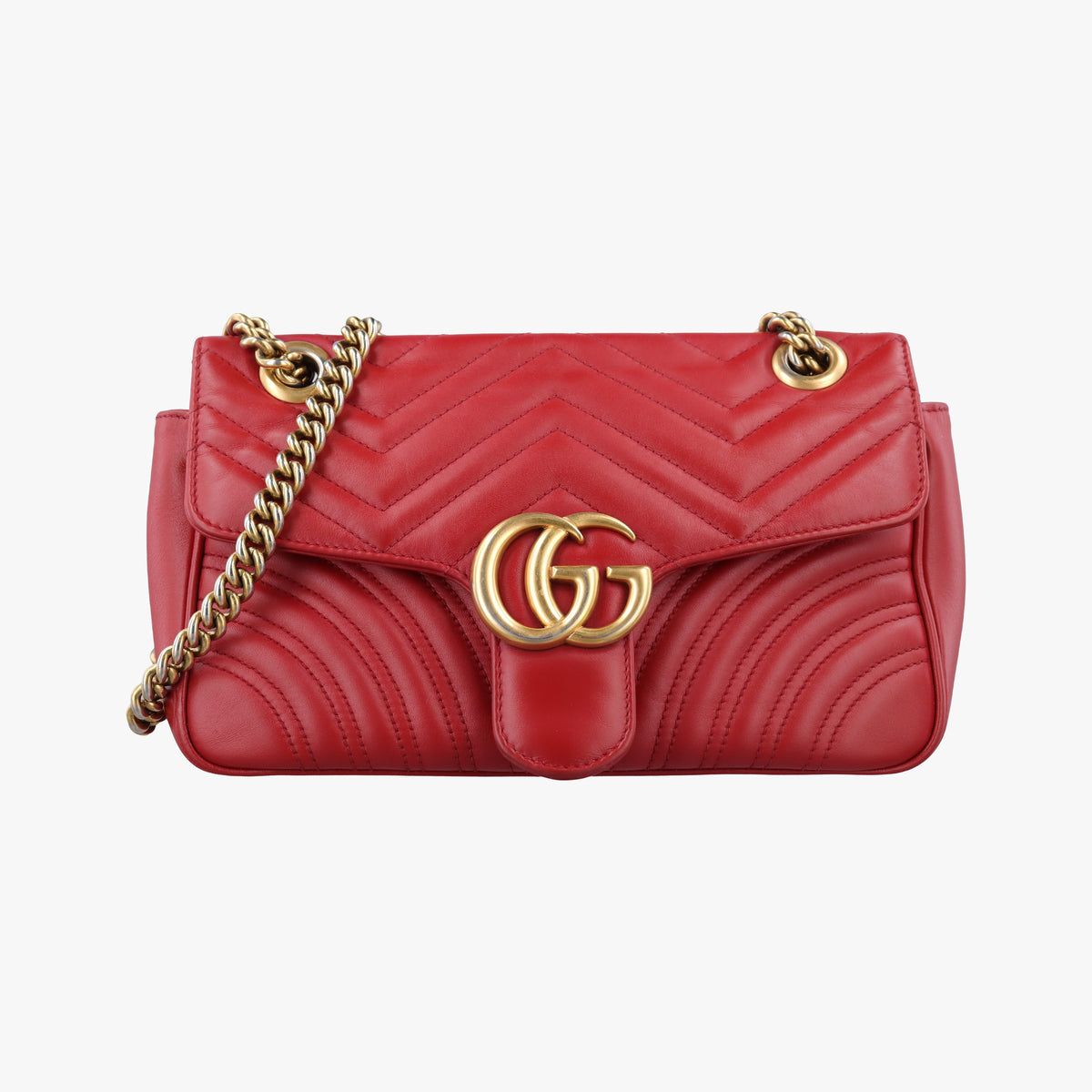 Vintage Gucci GG Marmont Red Leather 443497 shoulderbag | stylenewstar