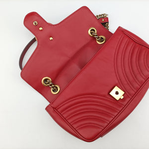 Vintage Gucci GG Marmont Red Leather 443497 shoulderbag | stylenewstar