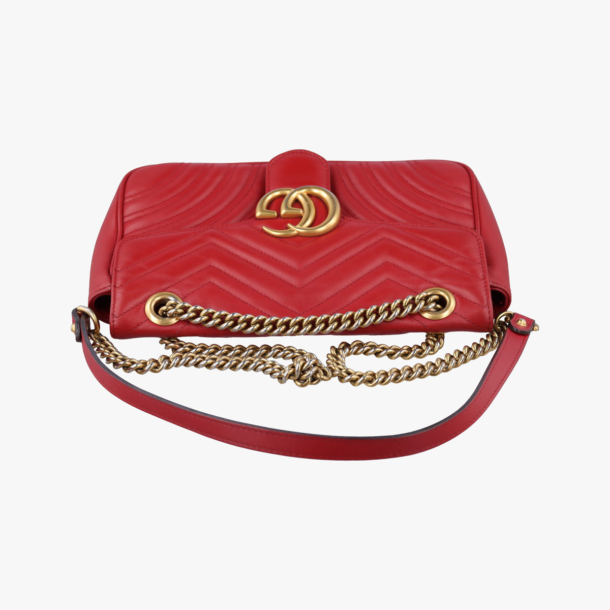 Vintage Gucci GG Marmont Red Leather 443497 shoulderbag | stylenewstar