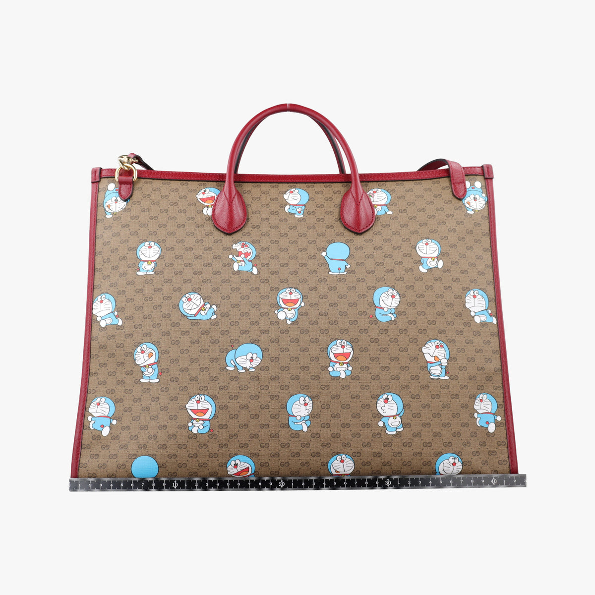 Pre-owned Gucci Fujiko-Pro Doraemon Micro GG Supreme Beige × Red PVC coated canvas 653952 shoulderbag | stylenewstar