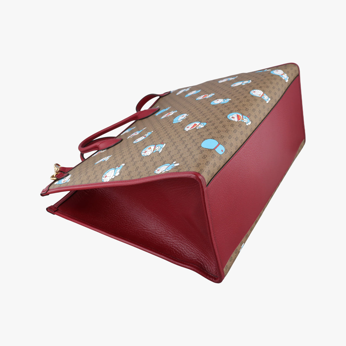 Pre-owned Gucci Fujiko-Pro Doraemon Micro GG Supreme Beige × Red PVC coated canvas 653952 shoulderbag | stylenewstar