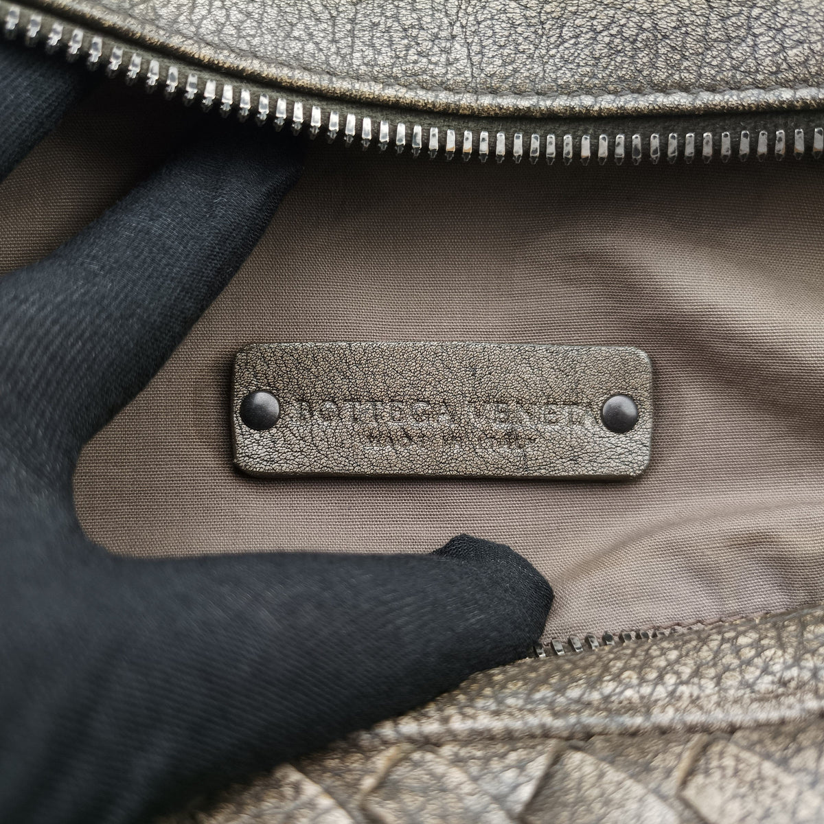Pre-owned Bottega Veneta Intrecciato Grey lambskin  shoulderbag | stylenewstar