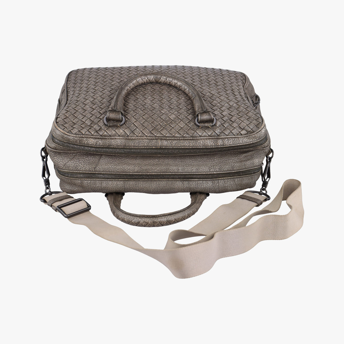 Pre-owned Bottega Veneta Intrecciato Grey lambskin  shoulderbag | stylenewstar