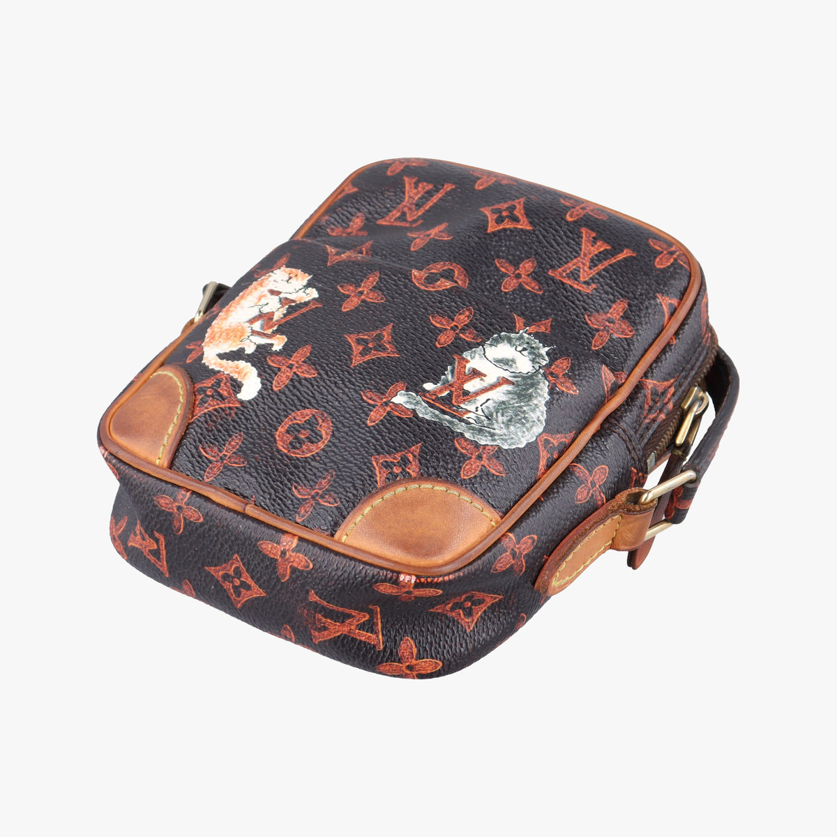 Pre-owned Louis Vuitton Panam Brown Monogram Catogram M44399 shoulderbag | stylenewstar