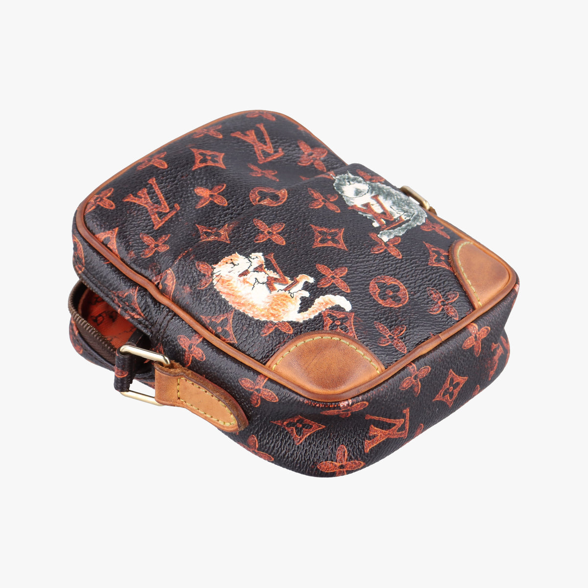 Pre-owned Louis Vuitton Panam Brown Monogram Catogram M44399 shoulderbag | stylenewstar