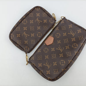 Pre-owned Louis Vuitton MULTI POCHETTE ACCESSOIRES brown×khaki Monogram Canvas M44813 shoulderbag | stylenewstar