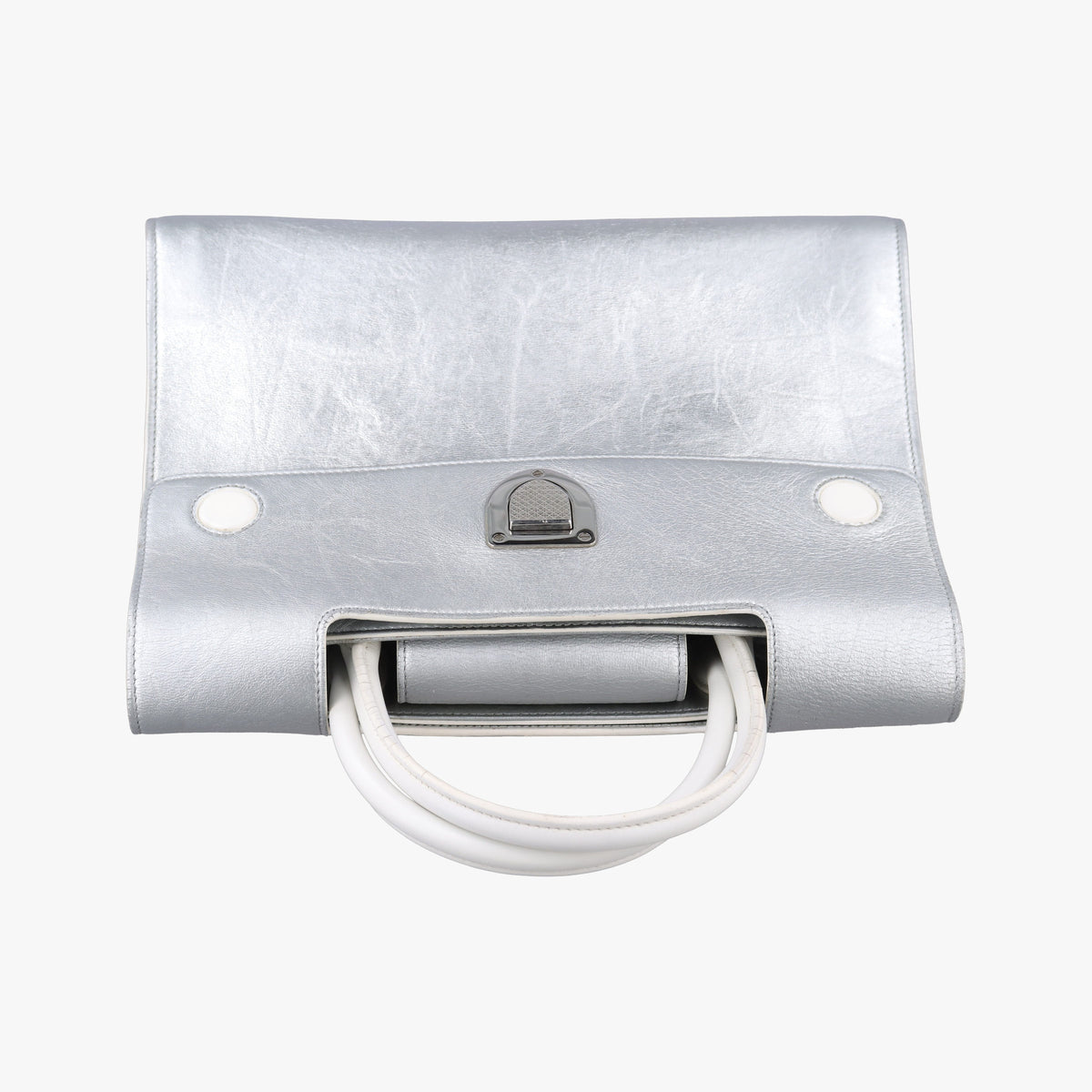 Pre-owned Christian Dior Diorever Silver Leather  shoulderbag | stylenewstar