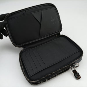 Vintage Louis Vuitton Double Phone Pouch GRIS x BLACK Monogram Eclipse Reverse M69534 crossbodybag | stylenewstar