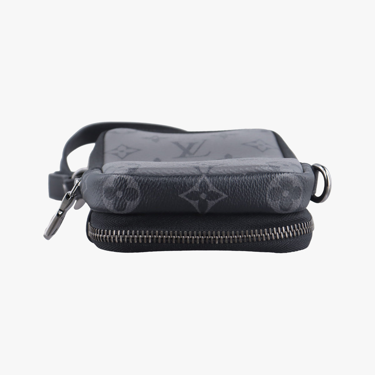 Vintage Louis Vuitton Double Phone Pouch GRIS x BLACK Monogram Eclipse Reverse M69534 crossbodybag | stylenewstar