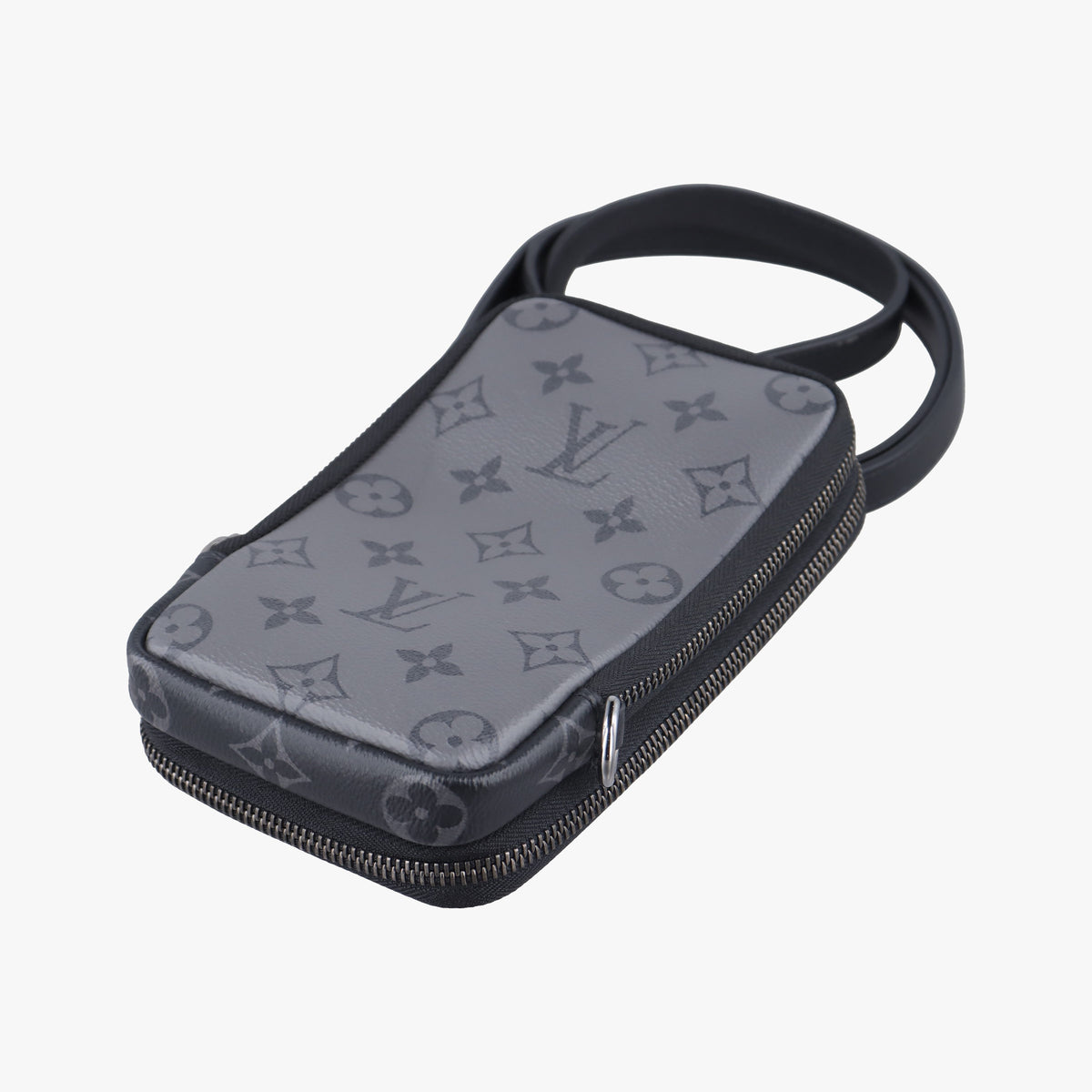 Vintage Louis Vuitton Double Phone Pouch GRIS x BLACK Monogram Eclipse Reverse M69534 crossbodybag | stylenewstar