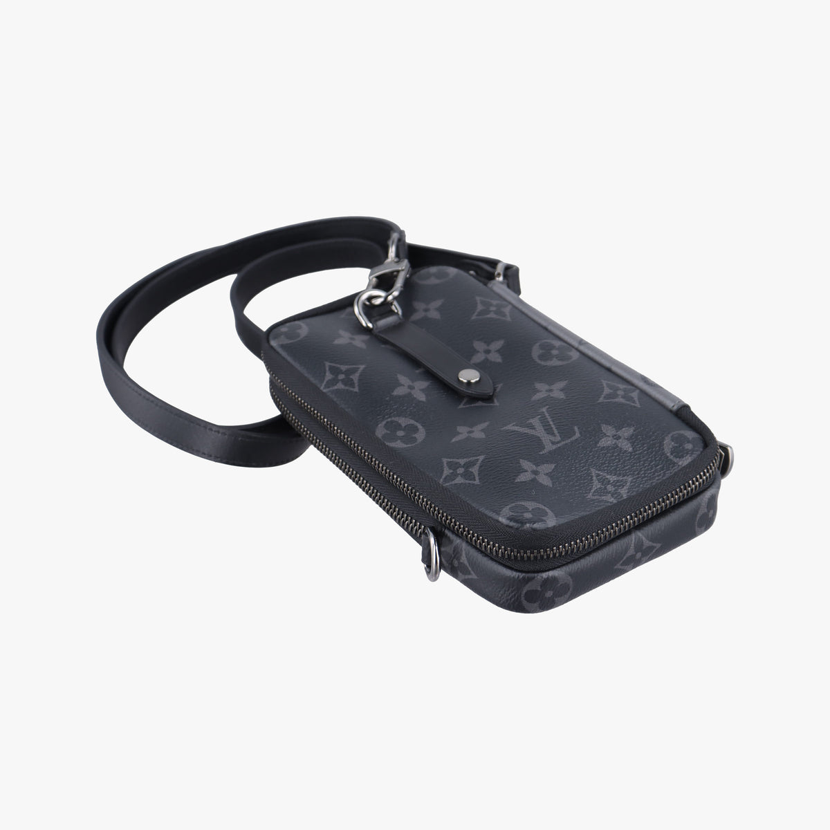 Vintage Louis Vuitton Double Phone Pouch GRIS x BLACK Monogram Eclipse Reverse M69534 crossbodybag | stylenewstar