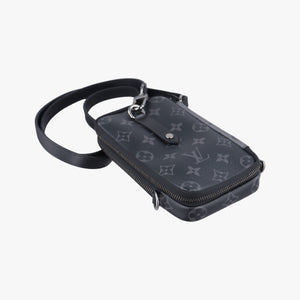 Vintage Louis Vuitton Double Phone Pouch GRIS x BLACK Monogram Eclipse Reverse M69534 crossbodybag | stylenewstar