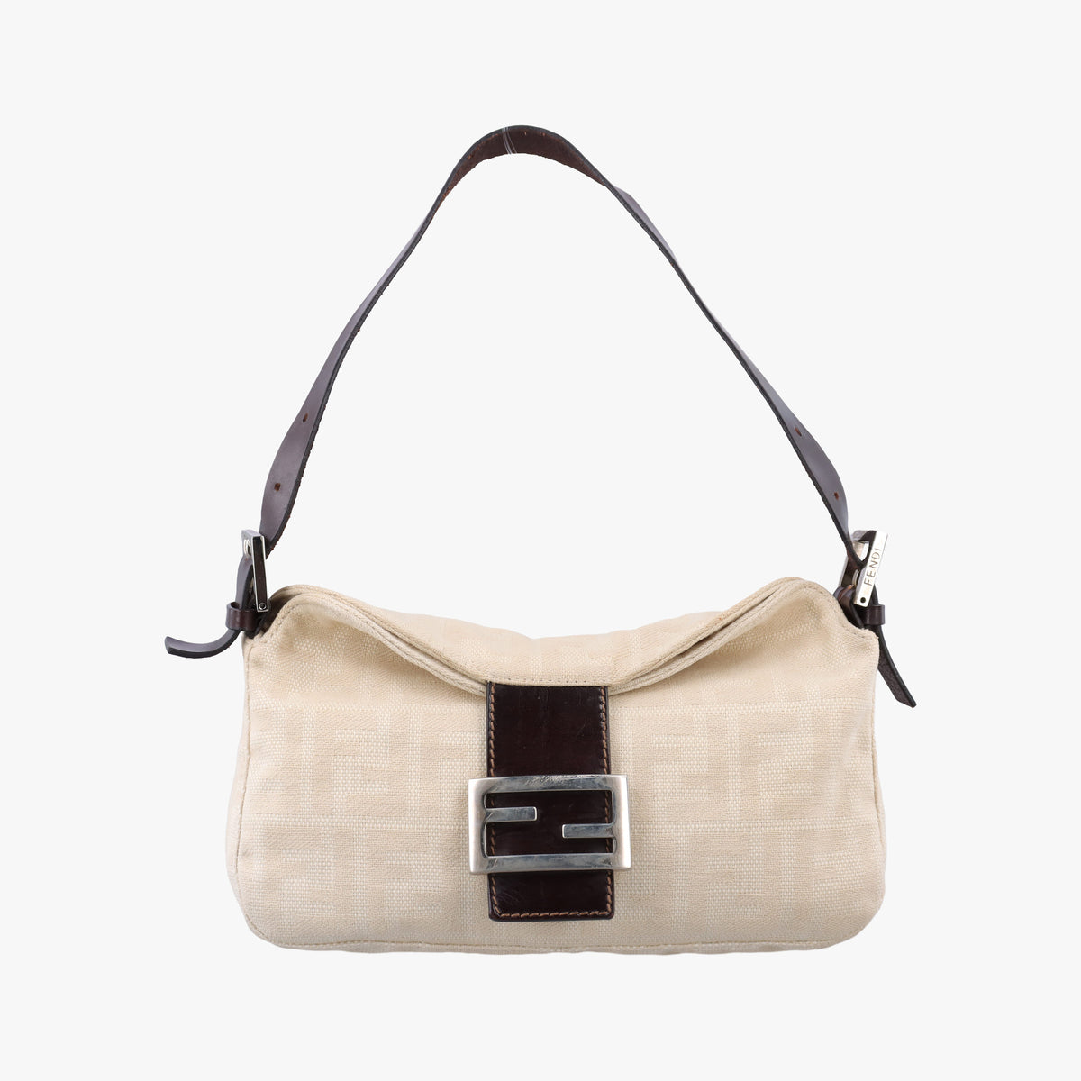Pre-owned Fendi Zucca Beige Canvas  shoulderbag | stylenewstar