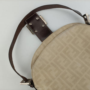 Pre-owned Fendi Zucca Beige Canvas  shoulderbag | stylenewstar