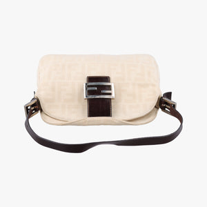 Pre-owned Fendi Zucca Beige Canvas  shoulderbag | stylenewstar