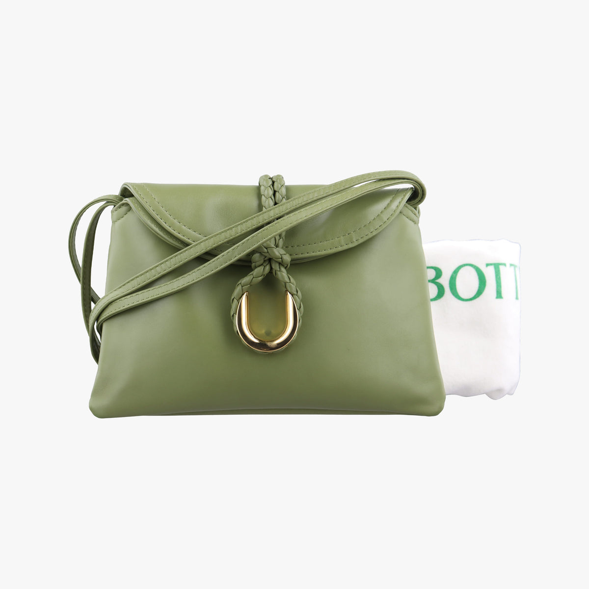 Pre-owned Bottega Veneta Baby Liberta Green Leather 826147V4SJ12498 shoulderbag | stylenewstar
